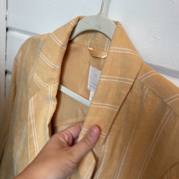 Lauren Conrad Linen Blend Double Pinstripe Blazer - Picture 6 of 6